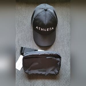 NWT! Athleta Bundle of 2! 1 Fannie pack Belt Bag Pouch & 1 Snapback Hat Cap